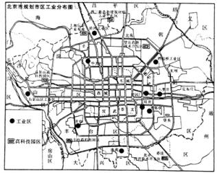 读北京市规划市区工业分布图及相关资料