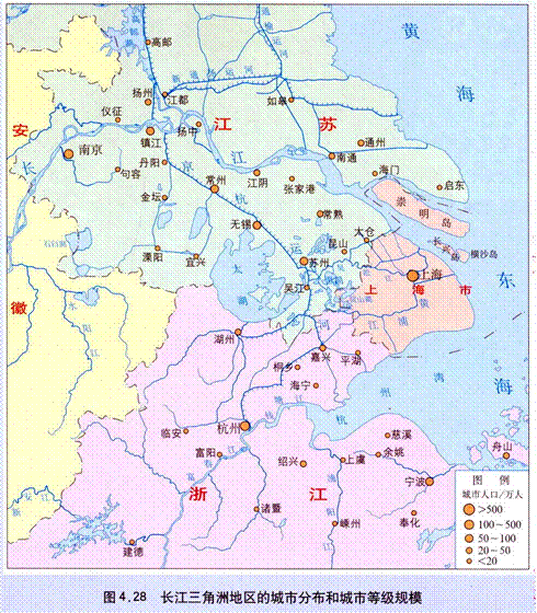 长江三角洲地图