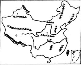 中国地形区示意图地形示意图日本地形示意图; 第一学期期末考试初二